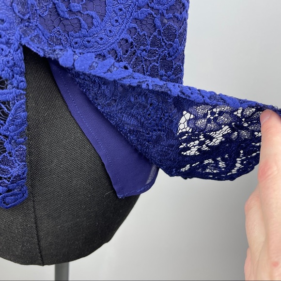 🐯2/$15🐯 ZARA Lace Crochet Indigo Blue Camisole - Picture 9 of 15